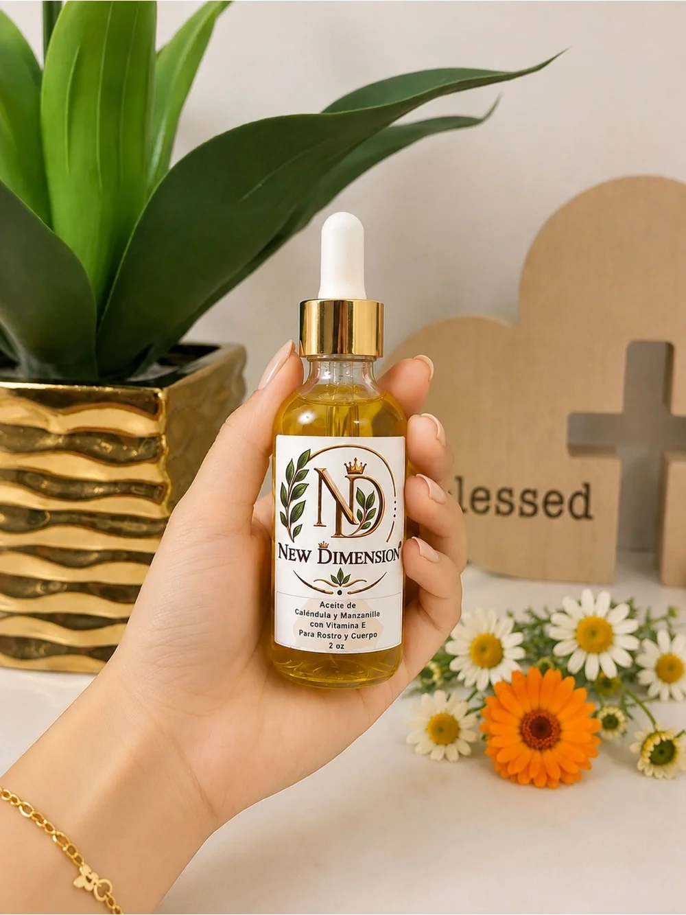 Manzanilla y Caléndula Facial & Hair Oil - Golden Yellow
